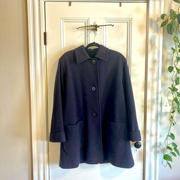 Vtg navy wool coat | Aquascutum London - Picture 1 of 5